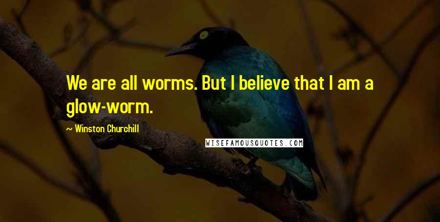 Winston Churchill Quotes: We are all worms. But I believe that I am a glow-worm.