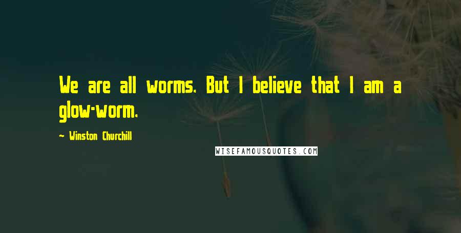 Winston Churchill Quotes: We are all worms. But I believe that I am a glow-worm.