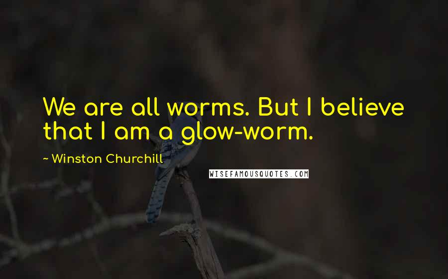 Winston Churchill Quotes: We are all worms. But I believe that I am a glow-worm.