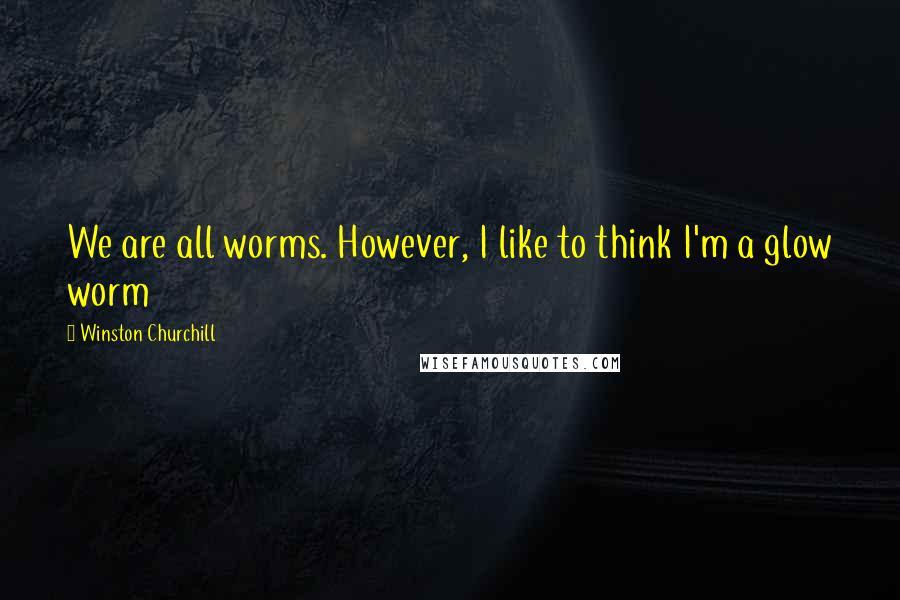 Winston Churchill Quotes: We are all worms. However, I like to think I'm a glow worm