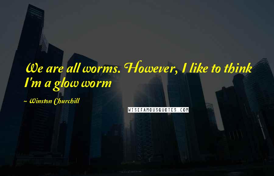 Winston Churchill Quotes: We are all worms. However, I like to think I'm a glow worm