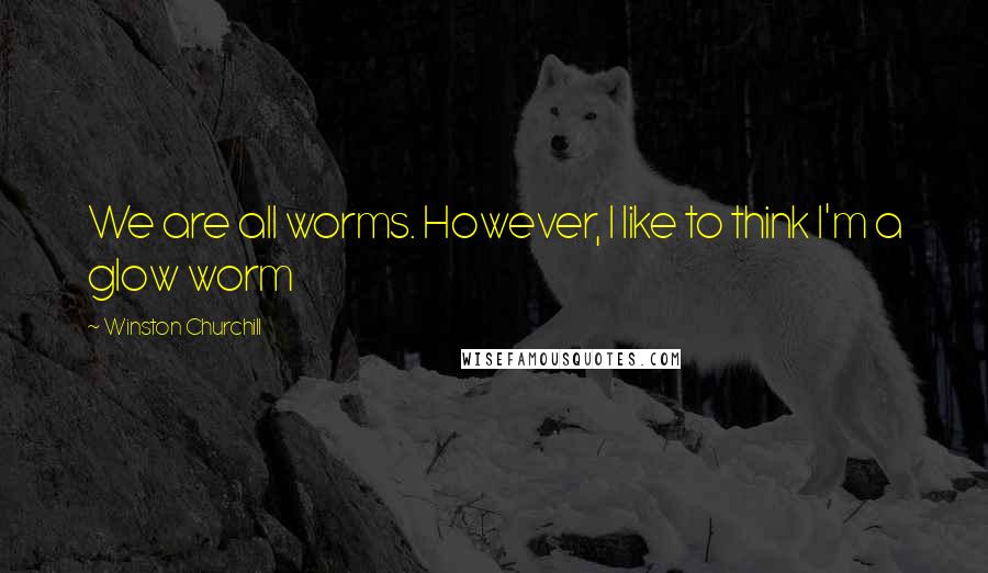 Winston Churchill Quotes: We are all worms. However, I like to think I'm a glow worm