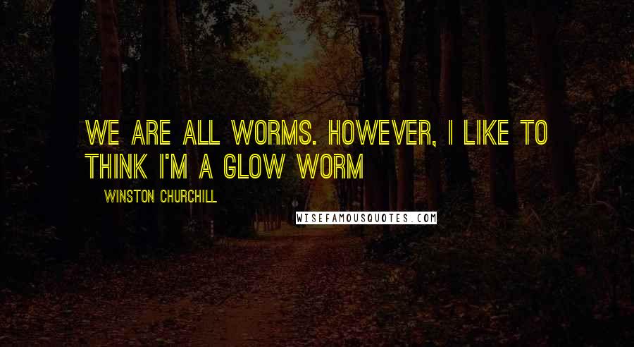Winston Churchill Quotes: We are all worms. However, I like to think I'm a glow worm