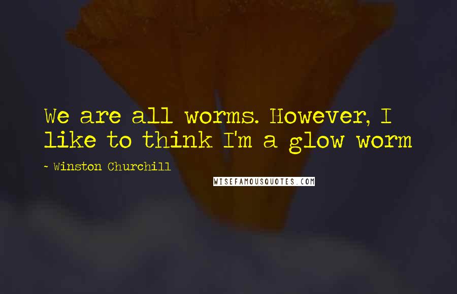 Winston Churchill Quotes: We are all worms. However, I like to think I'm a glow worm