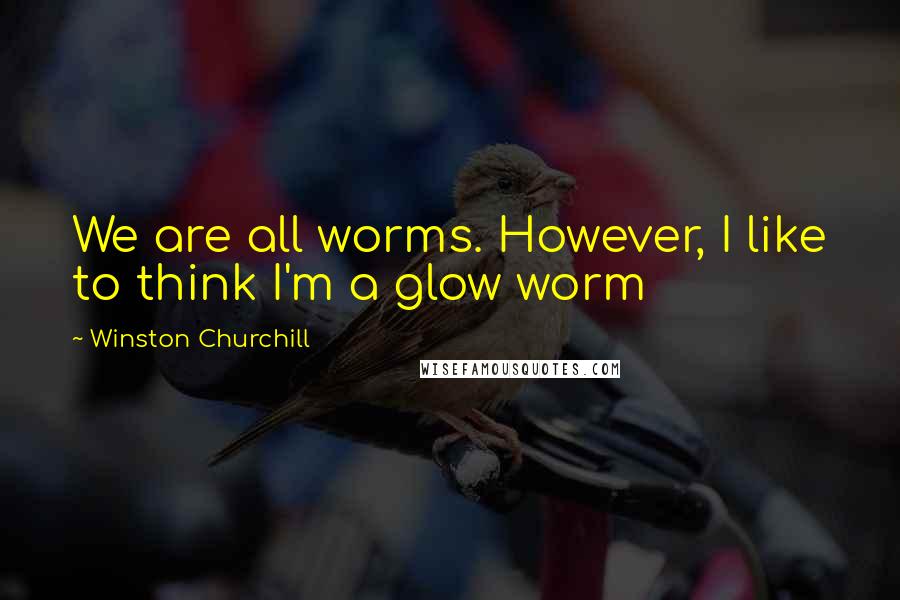 Winston Churchill Quotes: We are all worms. However, I like to think I'm a glow worm