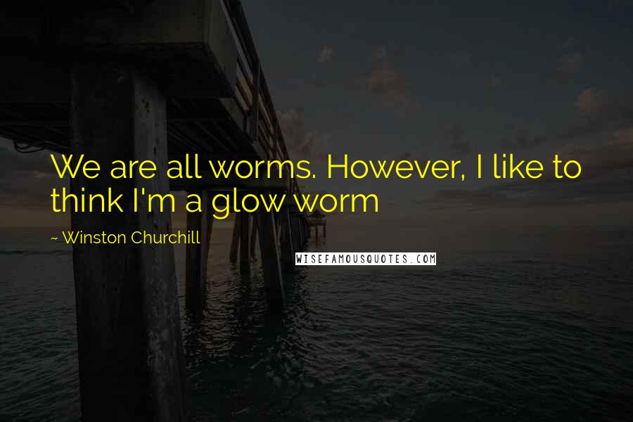 Winston Churchill Quotes: We are all worms. However, I like to think I'm a glow worm