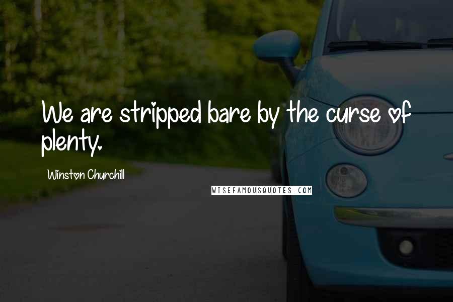 Winston Churchill Quotes: We are stripped bare by the curse of plenty.
