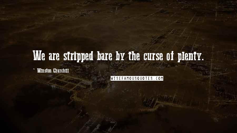 Winston Churchill Quotes: We are stripped bare by the curse of plenty.