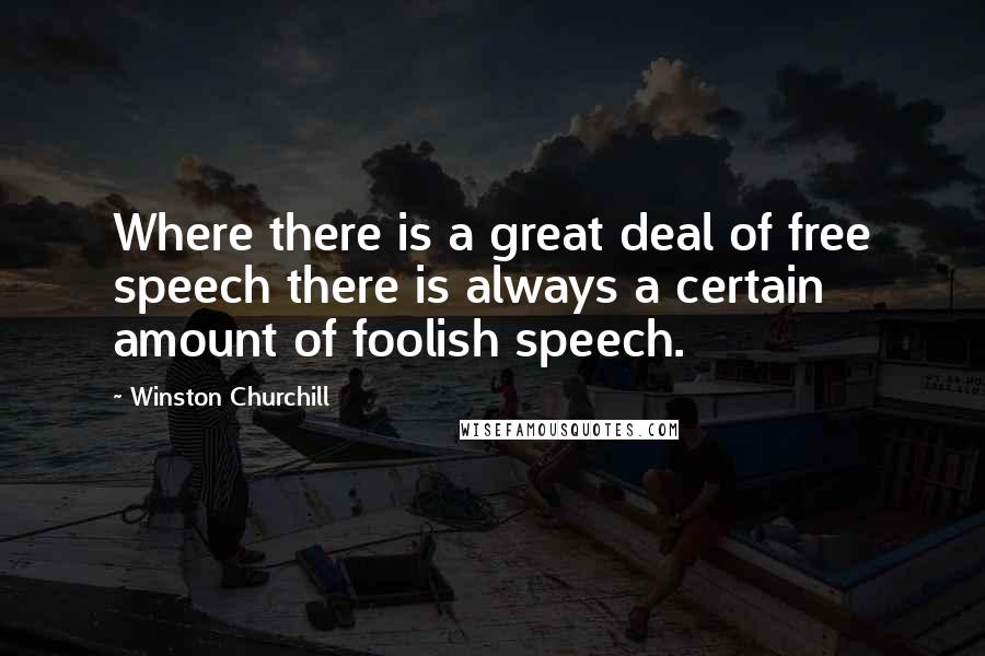 Winston Churchill Quotes: Where there is a great deal of free speech there is always a certain amount of foolish speech.