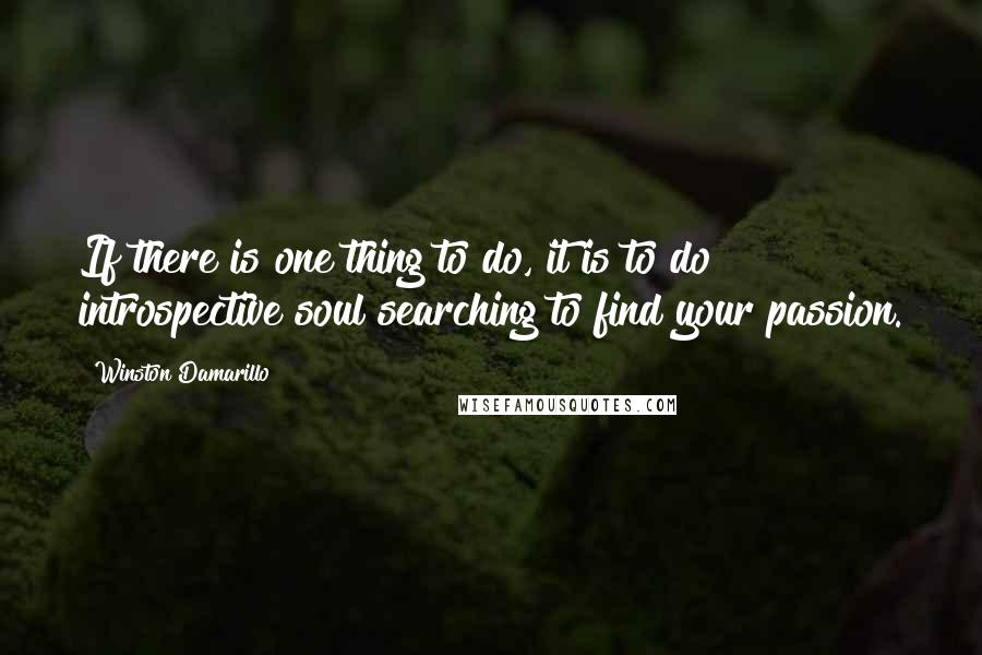 Winston Damarillo Quotes: If there is one thing to do, it is to do introspective soul searching to find your passion.