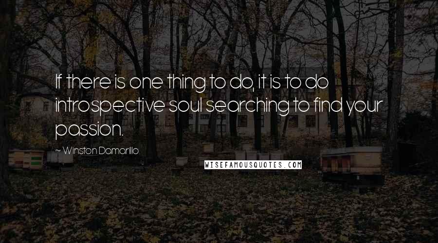 Winston Damarillo Quotes: If there is one thing to do, it is to do introspective soul searching to find your passion.