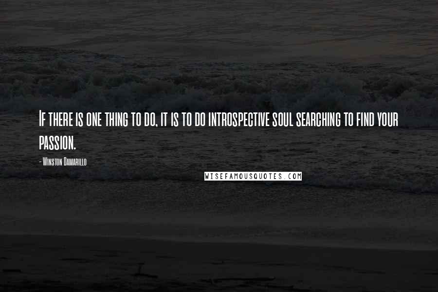 Winston Damarillo Quotes: If there is one thing to do, it is to do introspective soul searching to find your passion.