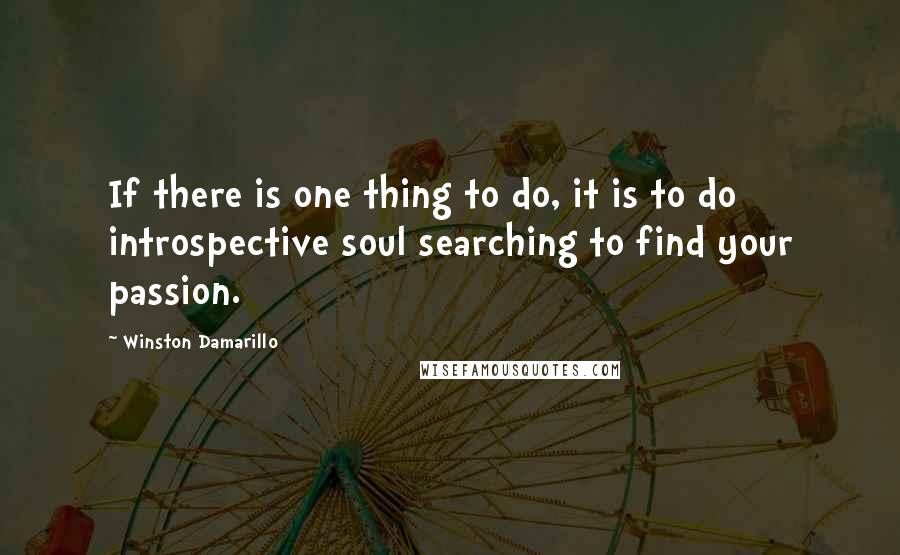 Winston Damarillo Quotes: If there is one thing to do, it is to do introspective soul searching to find your passion.