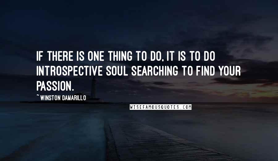 Winston Damarillo Quotes: If there is one thing to do, it is to do introspective soul searching to find your passion.