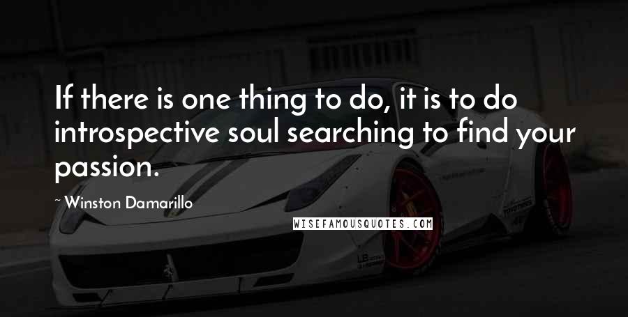 Winston Damarillo Quotes: If there is one thing to do, it is to do introspective soul searching to find your passion.