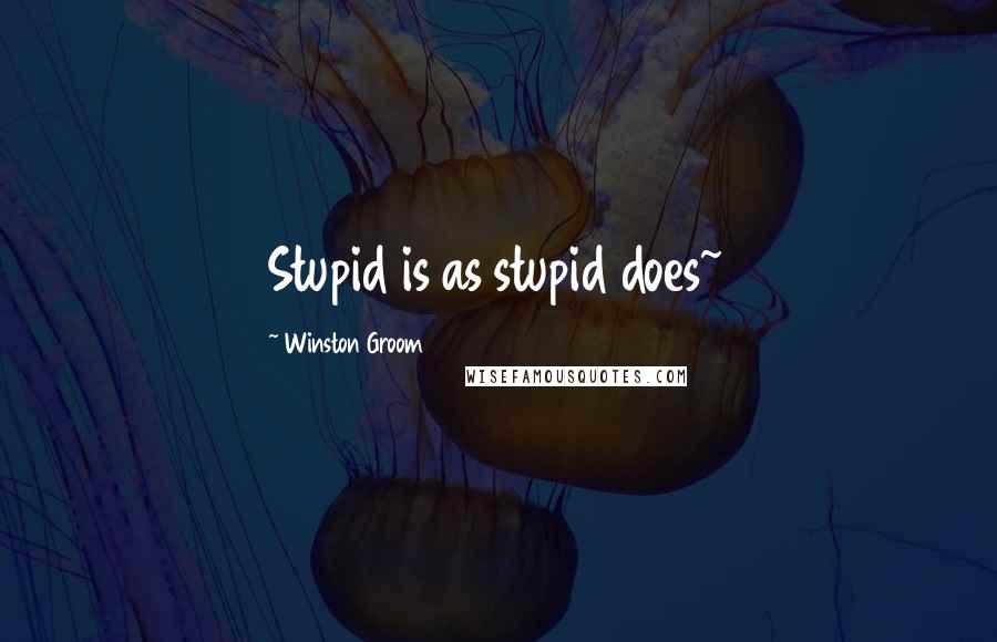 Winston Groom Quotes: Stupid is as stupid does~