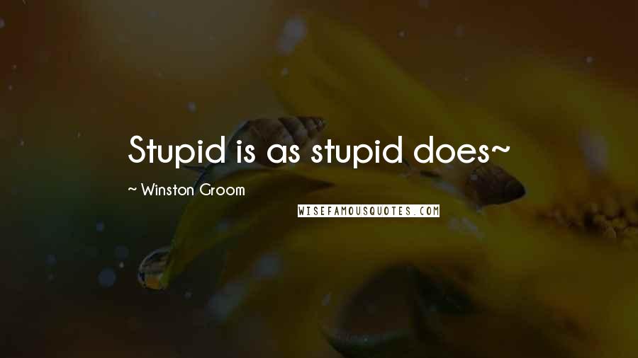 Winston Groom Quotes: Stupid is as stupid does~