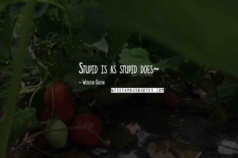 Winston Groom Quotes: Stupid is as stupid does~