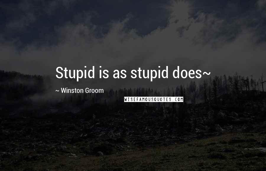 Winston Groom Quotes: Stupid is as stupid does~