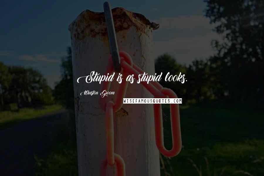 Winston Groom Quotes: Stupid is as stupid looks.