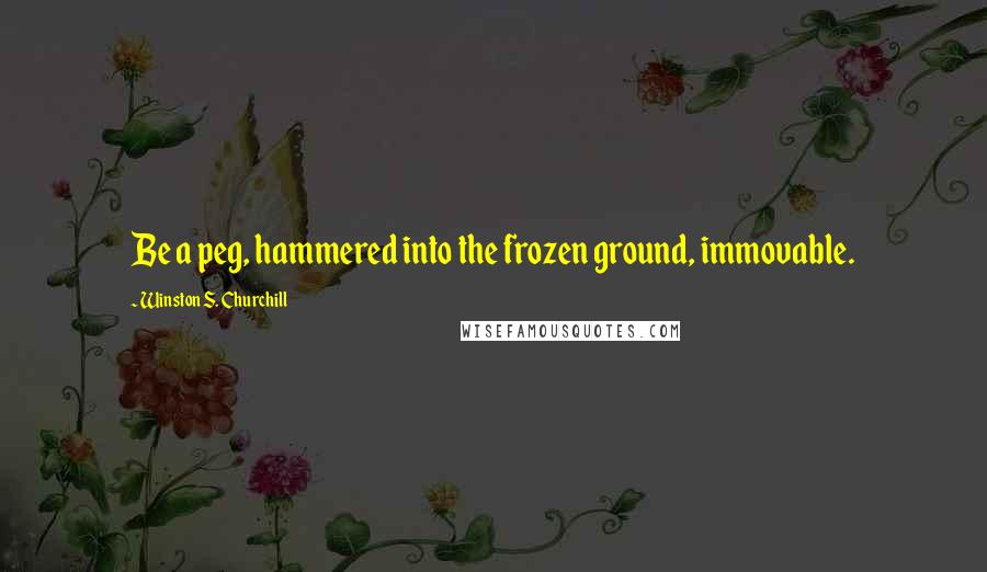 Winston S. Churchill Quotes: Be a peg, hammered into the frozen ground, immovable.