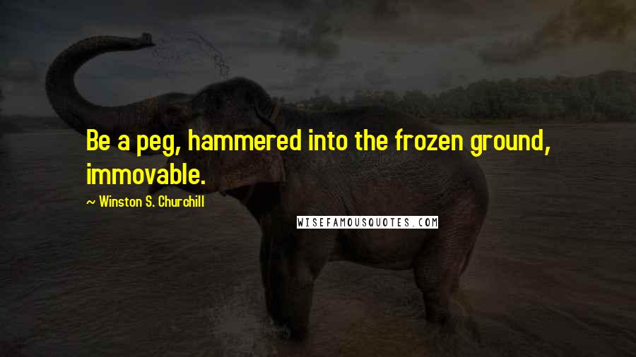 Winston S. Churchill Quotes: Be a peg, hammered into the frozen ground, immovable.