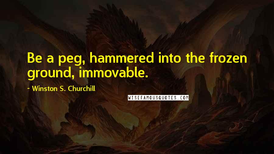 Winston S. Churchill Quotes: Be a peg, hammered into the frozen ground, immovable.