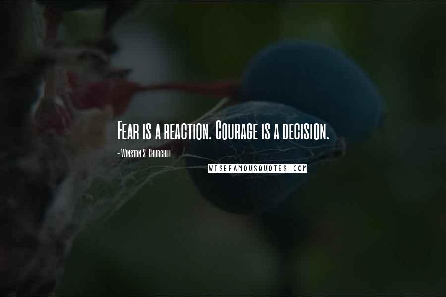 Winston S. Churchill Quotes: Fear is a reaction. Courage is a decision.