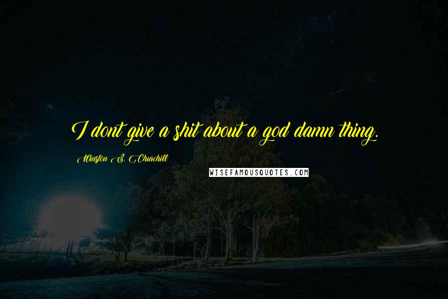 Winston S. Churchill Quotes: I dont give a shit about a god damn thing.