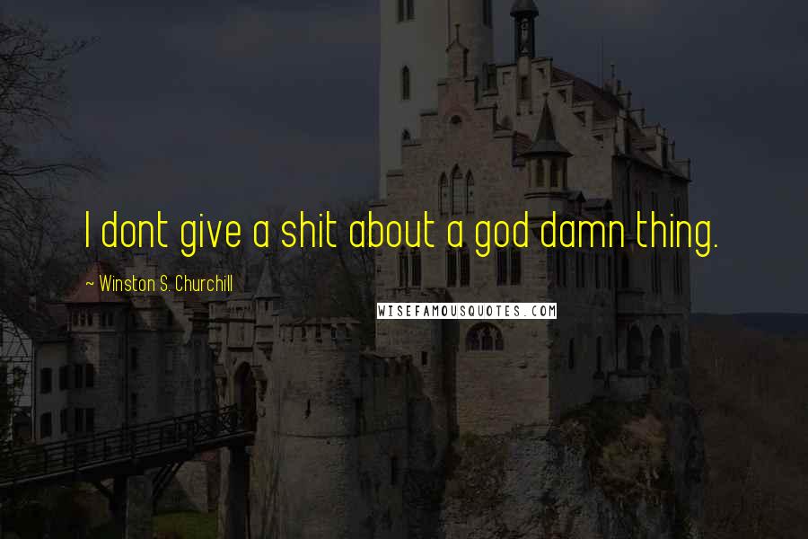 Winston S. Churchill Quotes: I dont give a shit about a god damn thing.