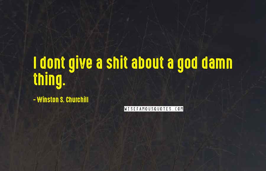 Winston S. Churchill Quotes: I dont give a shit about a god damn thing.