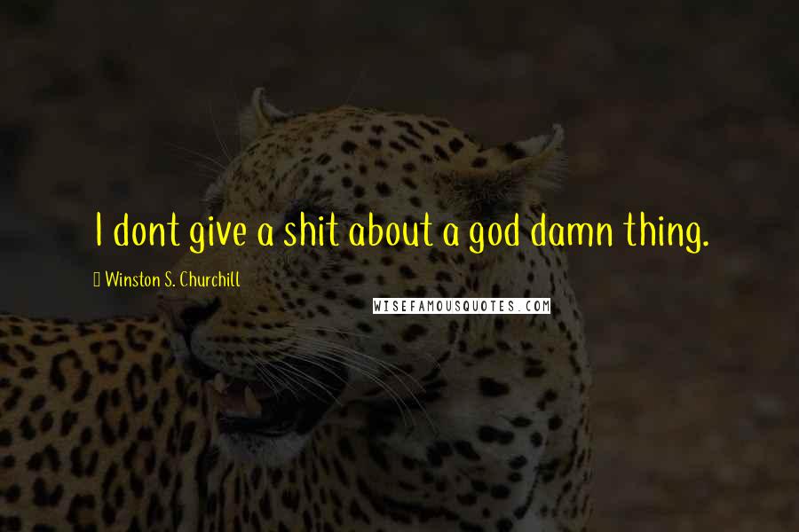 Winston S. Churchill Quotes: I dont give a shit about a god damn thing.