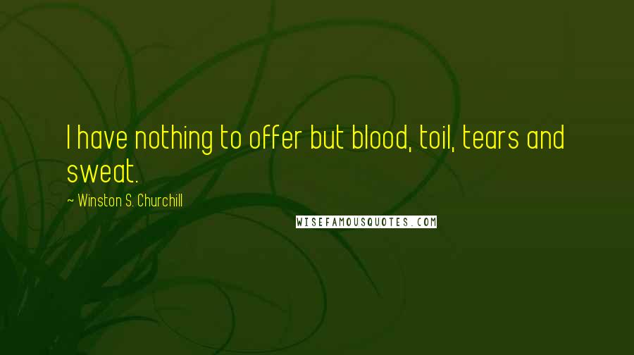 Winston S. Churchill Quotes: I have nothing to offer but blood, toil, tears and sweat.