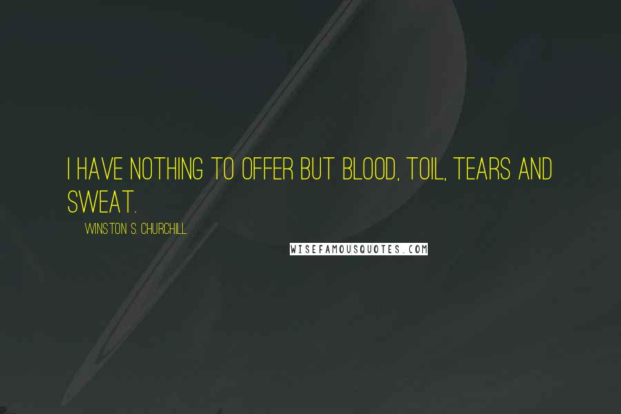 Winston S. Churchill Quotes: I have nothing to offer but blood, toil, tears and sweat.