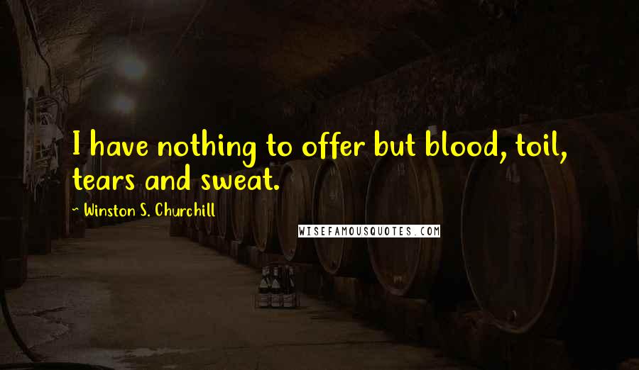 Winston S. Churchill Quotes: I have nothing to offer but blood, toil, tears and sweat.