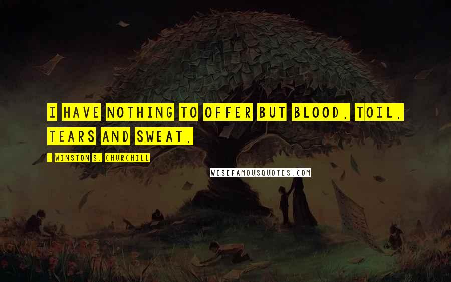 Winston S. Churchill Quotes: I have nothing to offer but blood, toil, tears and sweat.