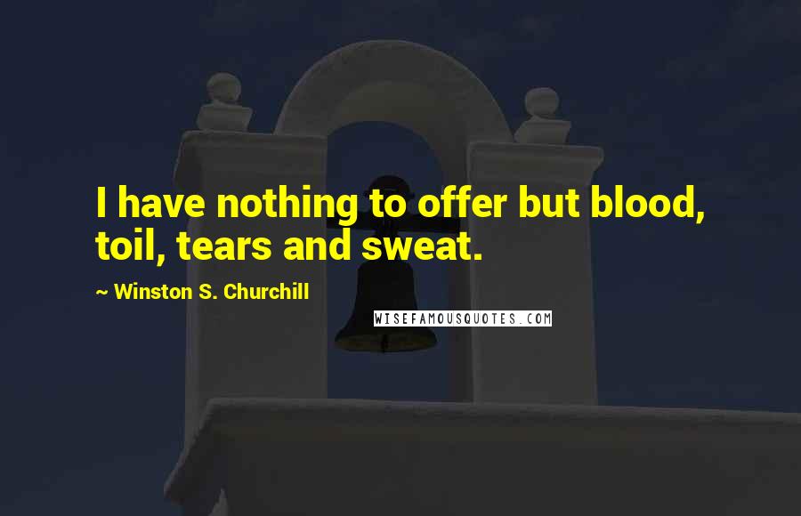 Winston S. Churchill Quotes: I have nothing to offer but blood, toil, tears and sweat.