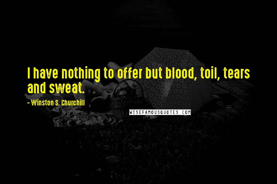 Winston S. Churchill Quotes: I have nothing to offer but blood, toil, tears and sweat.