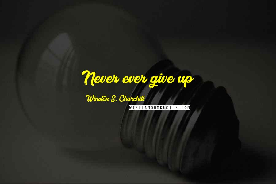 Winston S. Churchill Quotes: Never ever give up