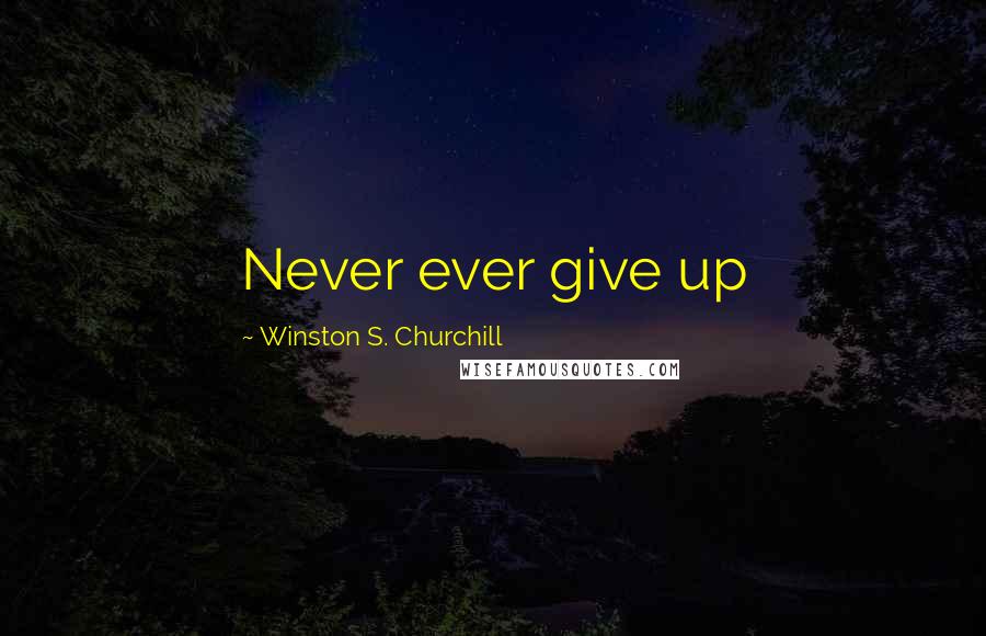 Winston S. Churchill Quotes: Never ever give up