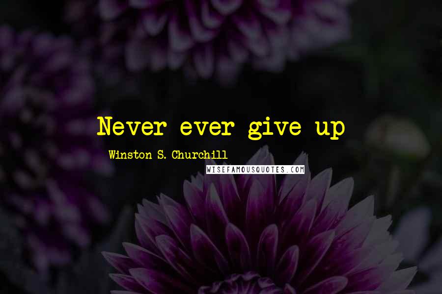 Winston S. Churchill Quotes: Never ever give up
