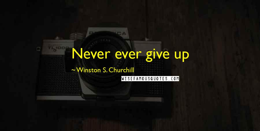 Winston S. Churchill Quotes: Never ever give up