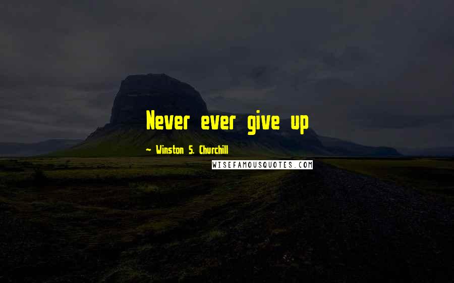 Winston S. Churchill Quotes: Never ever give up