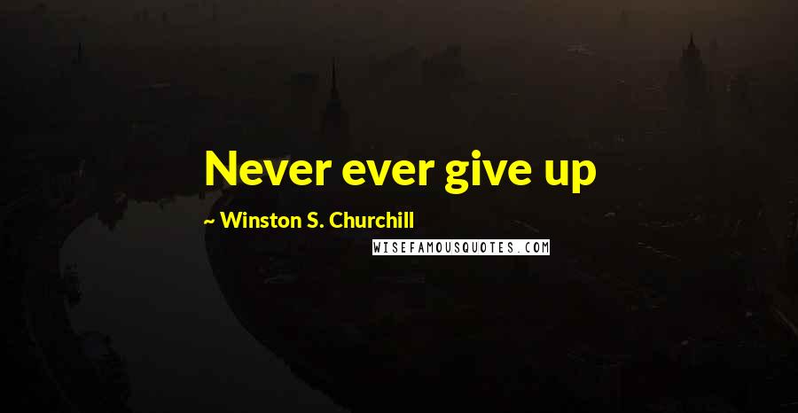 Winston S. Churchill Quotes: Never ever give up