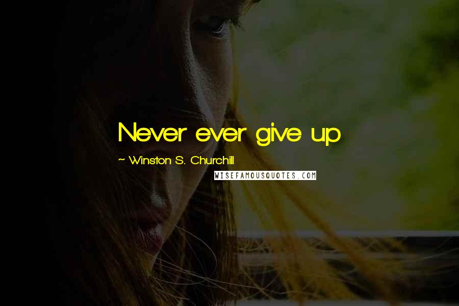 Winston S. Churchill Quotes: Never ever give up