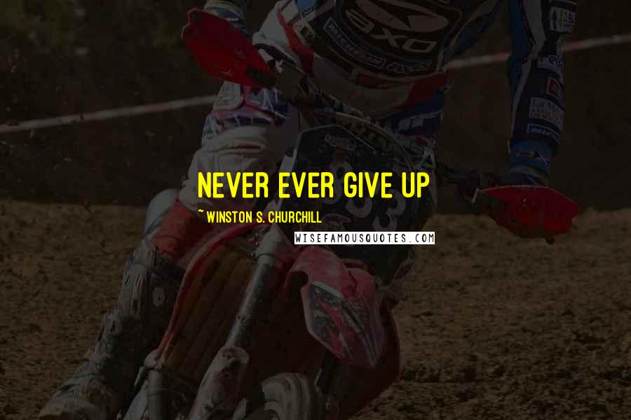 Winston S. Churchill Quotes: Never ever give up