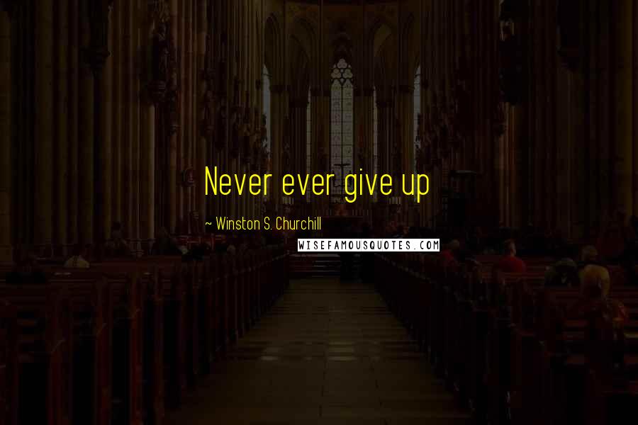 Winston S. Churchill Quotes: Never ever give up