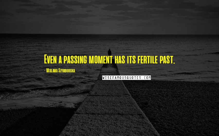 Wislawa Szymborska Quotes: Even a passing moment has its fertile past.