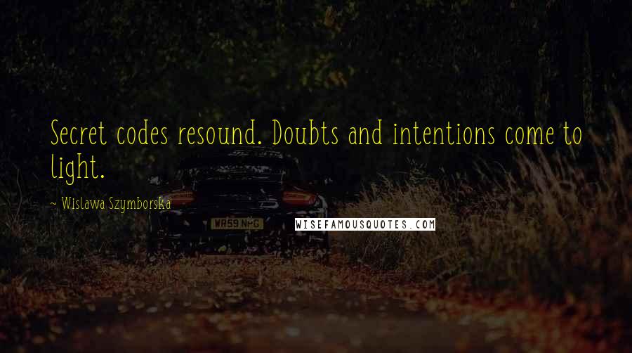 Wislawa Szymborska Quotes: Secret codes resound. Doubts and intentions come to light.