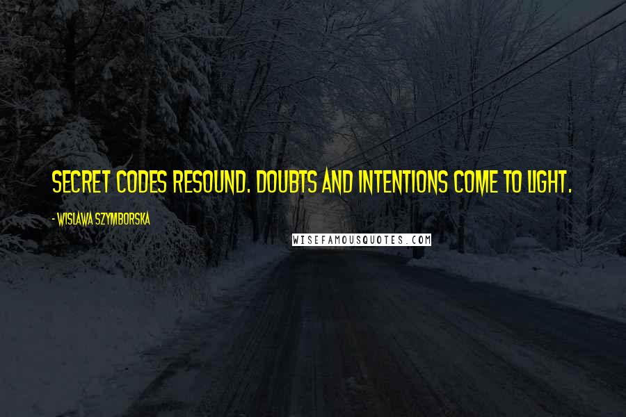 Wislawa Szymborska Quotes: Secret codes resound. Doubts and intentions come to light.